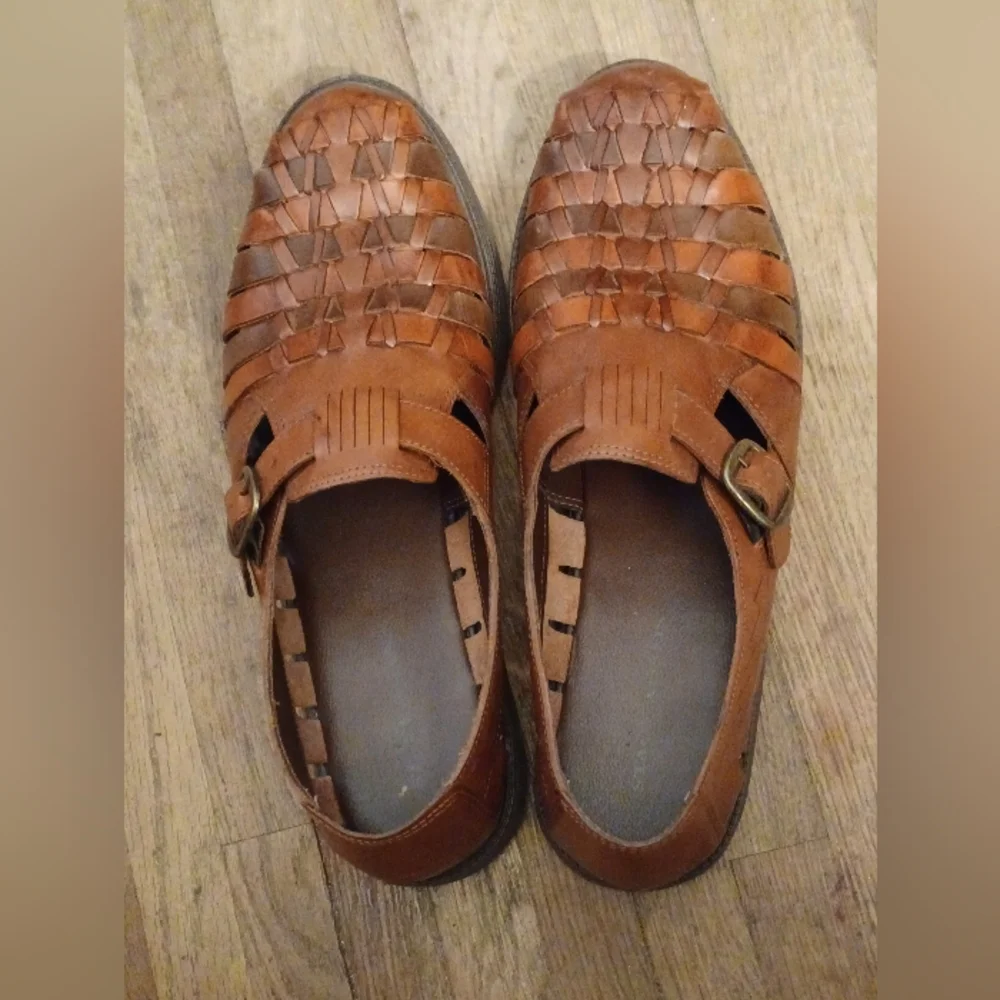 Men's Woven Tri color Leather Sandals